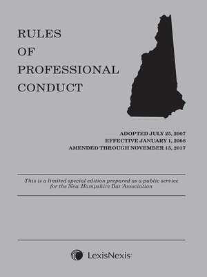 cover image of New Hampshire Rules of Professional Conduct (NHBA)